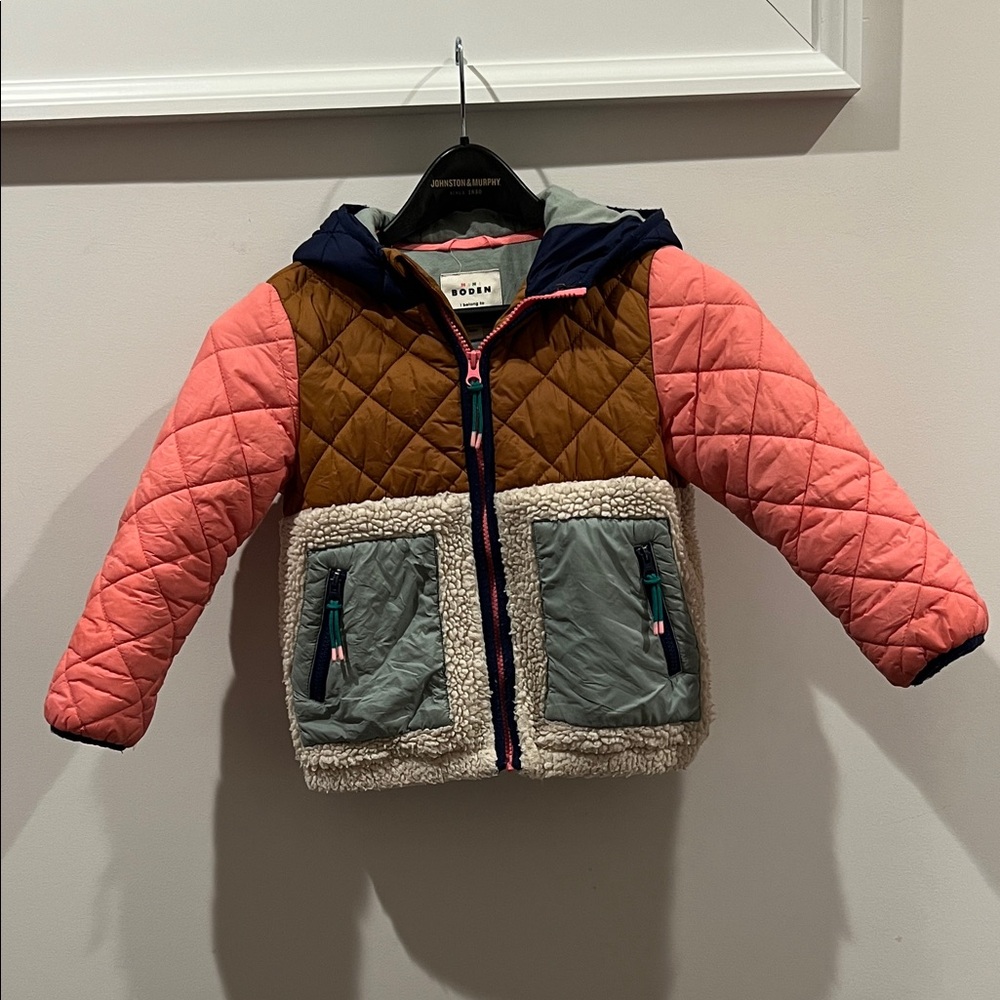 Mini Boden Multicolor Hooded Jacket Size 6-7
